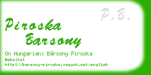 piroska barsony business card